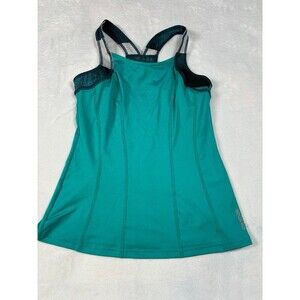 Reebok Playdry Racerback Teal/Green Built in Bra Tank Top size small